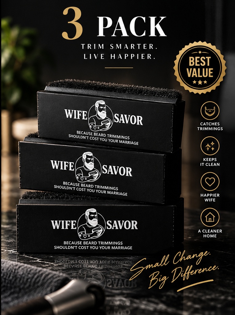 Wife Savor 3 pack — three stacked beard sponge boxes